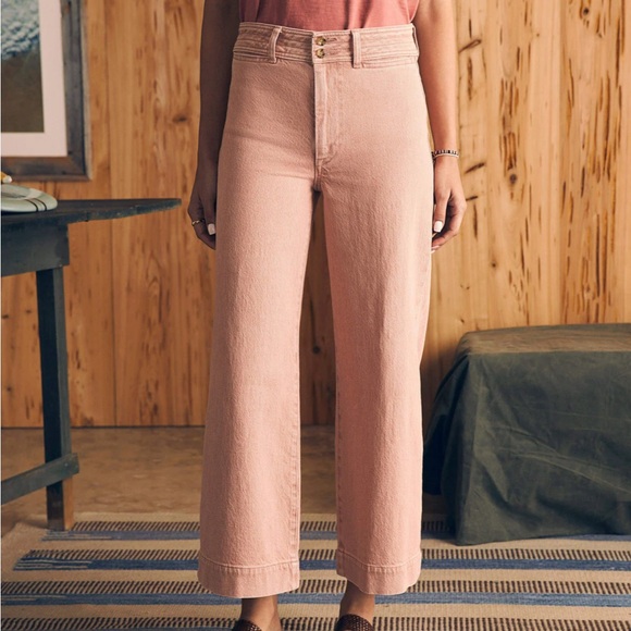 Brand New! Faherty Crop Jean - Clay Pink Wash (Size 25) - Picture 2 of 6